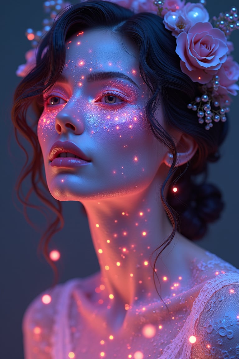  fantasy beauty, biochemiluminescence, art nouveau, bright colors, kaleidoscope and prism effects, optical illusion 3D art), detailed textures, high quality, high resolution, high precision, realism , color correction, proper lighting settings, harmonious composition, Behance works,Young beauty spirit ,gem00d