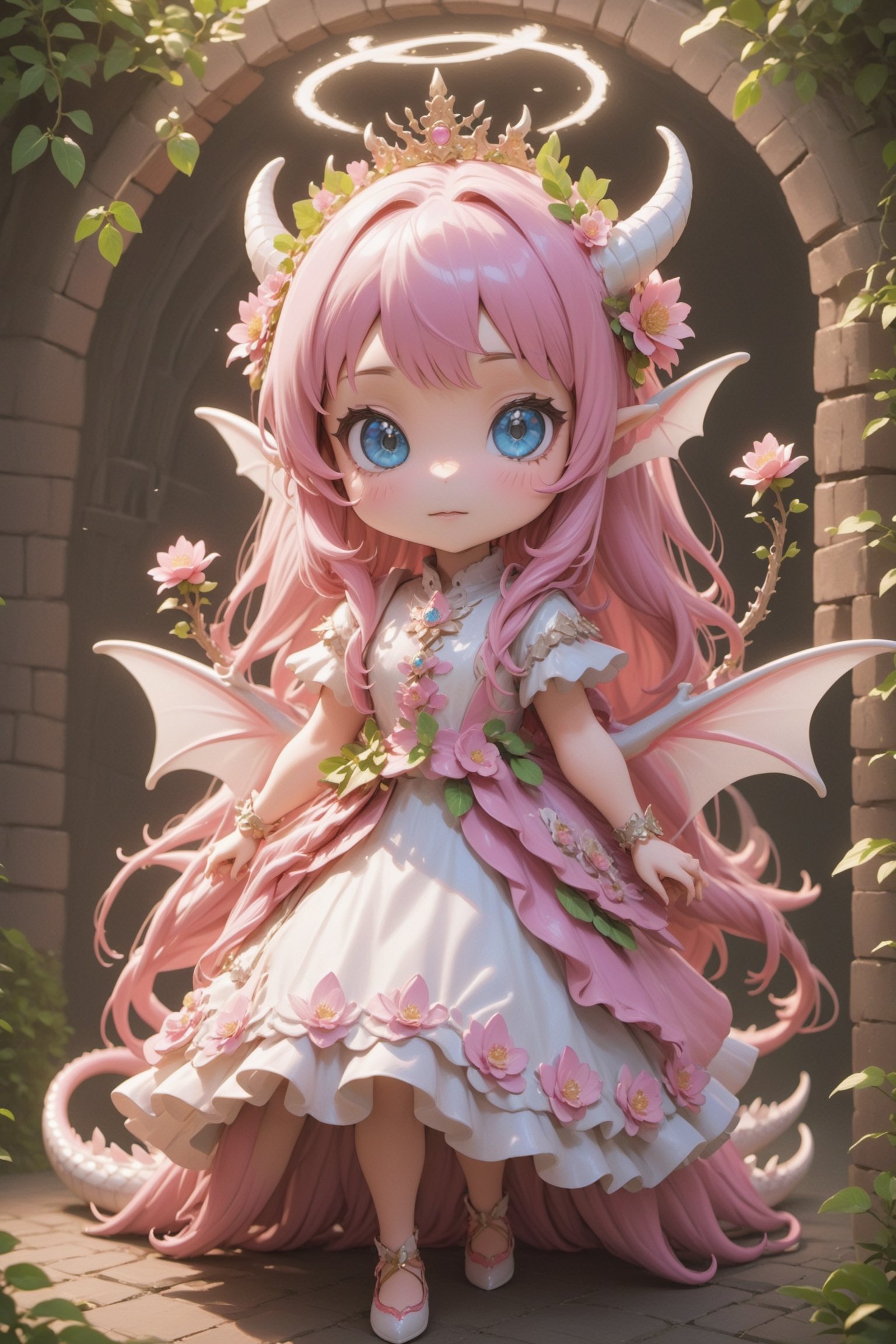 ultra Realistic,Extreme detailed,
kawaii beautiful Dragon fairy girl,pink long hair,cute Blue Eyes,
In a quaint workshop, adorned with enchanting flora, a skilled fairy tailor meticulously crafts fantastical garments,ani_booster,outline,DonMDr4g0nXL