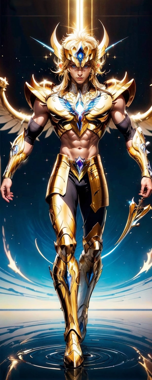 1man, solo, muscular, strong jaw, masculine looks, 18 years old, asian, toned muscular body, Saint Seiya knight of the zodiak: Cygnus Hyoga,xxshiryudragonxx, black golden suit, realistic, high quality, Masterpiece, High resolution, 8k, ultra detailed, reflection, sharp focus, symetrical, full body, (Photography + Abstract Expressionism + Realism) ,zzhyogacygnuszz in armor,Masterpiece