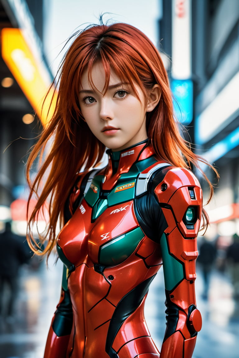 best quality, masterpiece, ultra detailed, (full body shot), long shot, 1girl, (Asuka Langley Sohryu), (Asuka from Evangelion), (Asuka Sōryū Langley), girl,15 years old girl, teenager, beautiful detailed eyes, ultra detailed hair, pretty, cute, (long redhair), (blue eyes), visible body, visible legs, full body visible, ultra detailed skin, skin texture, Movie Still,xxmix_girl, (Asuka red plugsuit) red suit, red gloves, photo r3al,xxmixgirl, (red hair clips), (two ponytails hairstyle), mecha,Movie Still, cinematic light, (visible legs), 8k, hdr,