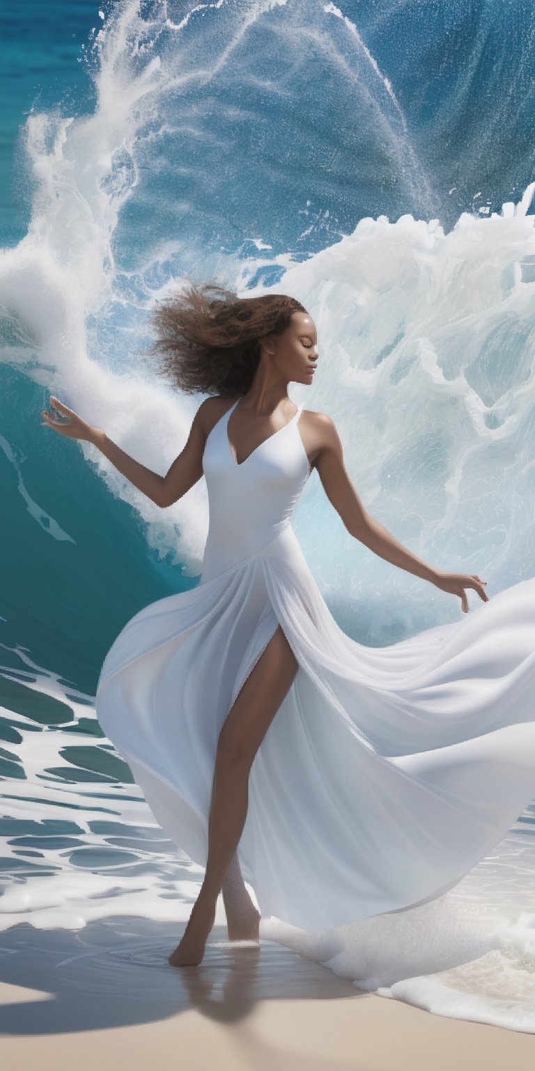 Serenading Waves. Dive into the rhythmic embrace of the ocean's melodies and channel your AI-driven creativity to visualize the harmonious dance between sound and sea.