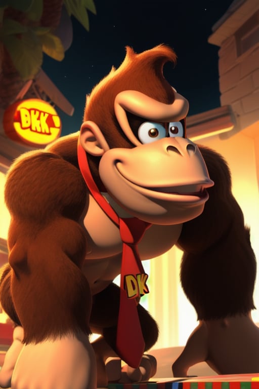 (detailed face anatomy and eyes:1.3),full body,,dkong,necktie,1boy,monkey,furry,donkey kong,(wariza:1.1),smile,Ultra-detail,(highres:1.1),best quality,(masterpiece:1.3),cinematic lighting,