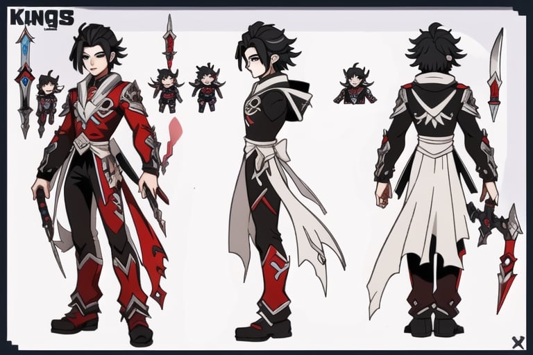 Design a new character for the Korean MMORPG "Elsword".  The character is named Magnus, and he wields a warhammer as a main weapon.  ,chara-sheet