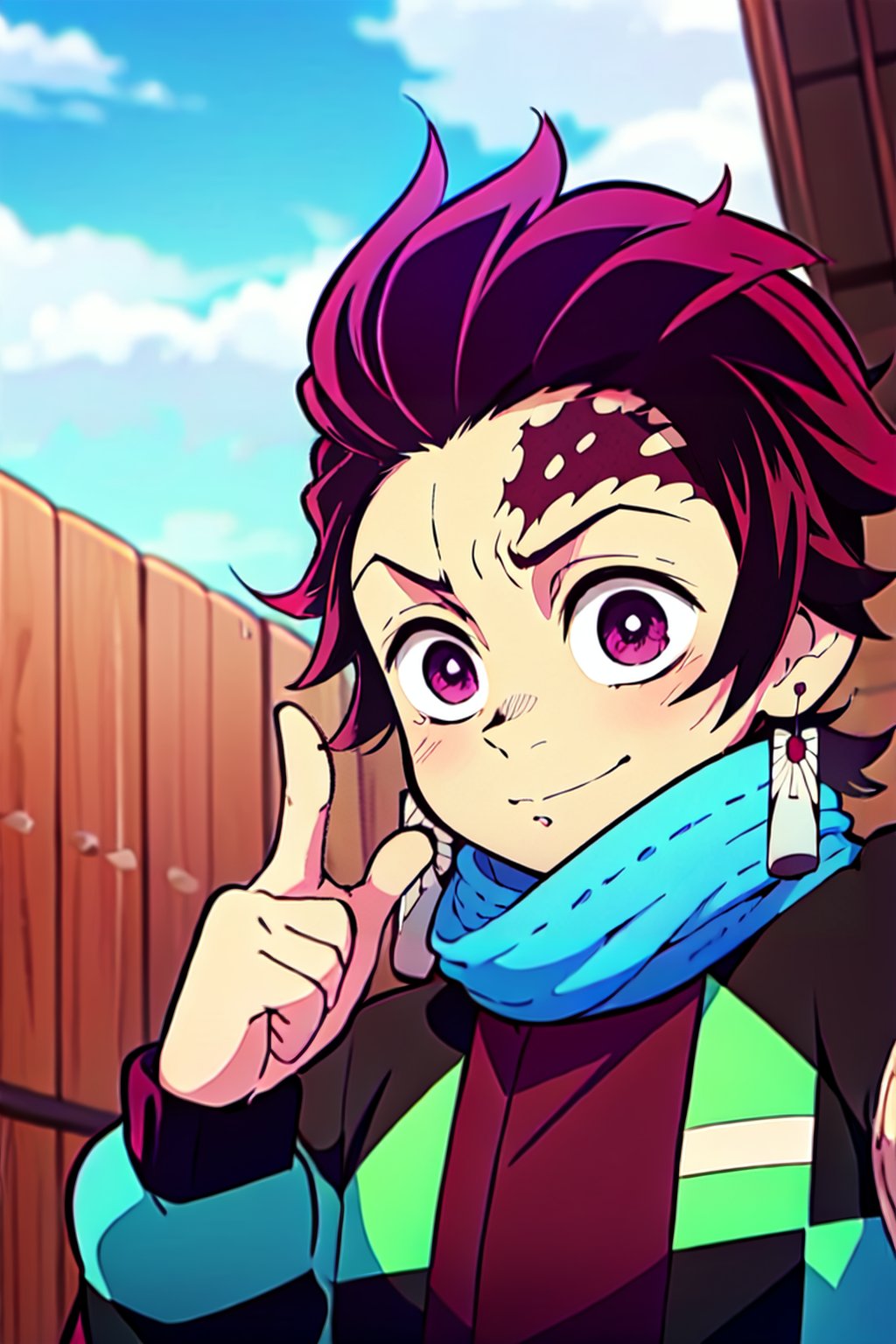 kamado_tanjirou, finger_gun