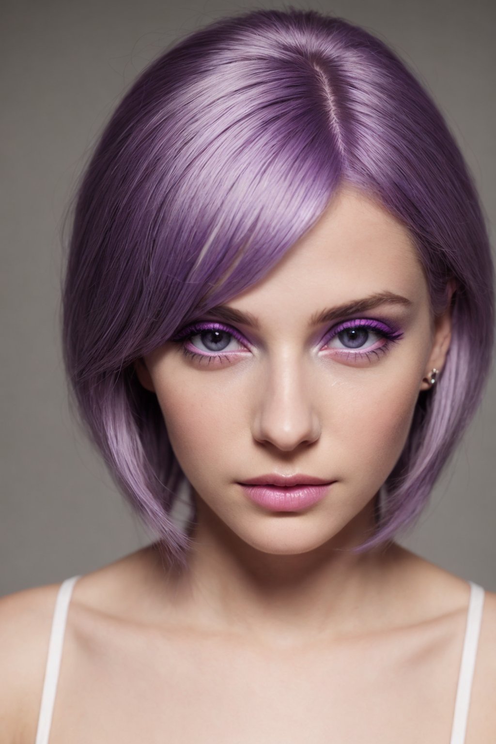 woman, light_purple_eyes, purple_skin, white_hair, young