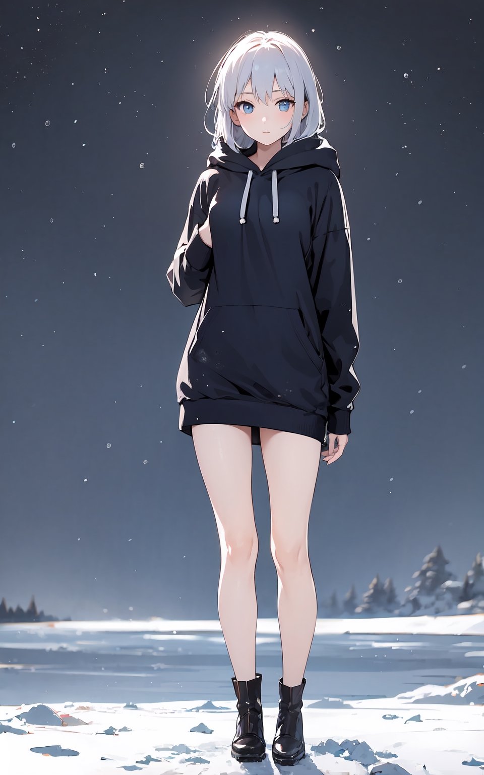 (masterpiece), best quality, hires, autentic background,
Prompt: a young girl wearing a hoodie mini dress in the middle of a snowstorm in the north pole

