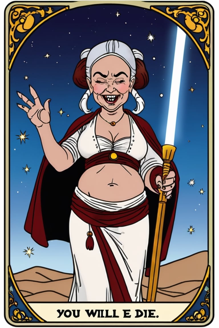 I went to MAdam MyARse and she took me a tarot card "You will die!" she said. I laugh. She laughs, then puffs hard her jedi electro-baton