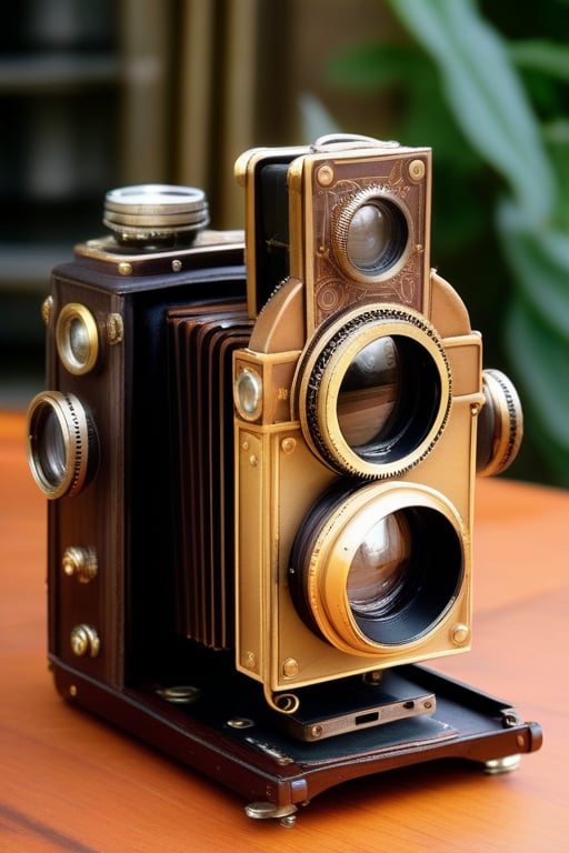 steampunk twin lens reflex camera