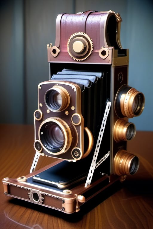 steampunk twin lens reflex camera