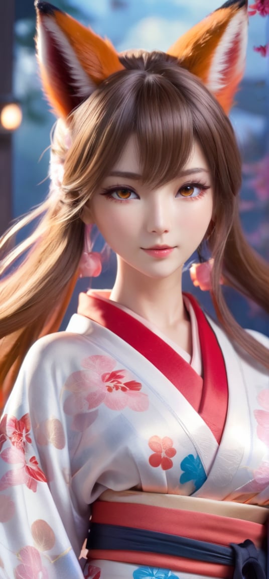 masterpiece,{{{best quality}}},(realistic)),{{{extremely detailed CG unity 8k wallpaper}}},game_cg,(({{1girl}})),{solo}, (beautiful detailed eyes),((shine eyes)),fluffy hair,messy_hair,ribbons,hair_bow,{flowing hair}, (glossy hair), (Silky hair),((stockings)),(((gorgeous fractual 
kimono)))cold smile,stare,cape,,{({lacy}) ({{misty}}),(Brilliant light),cinematic lighting,((thick_coating)),(glass tint),(watercolor),(Ambient light),long_focus,(Colorful blisters), dynamic movement, background nine tails fox spirit, sexy body, shiny skin,yaohu, upperbody, fox goddess, sexual environment, love bubbles, fox spirit fire