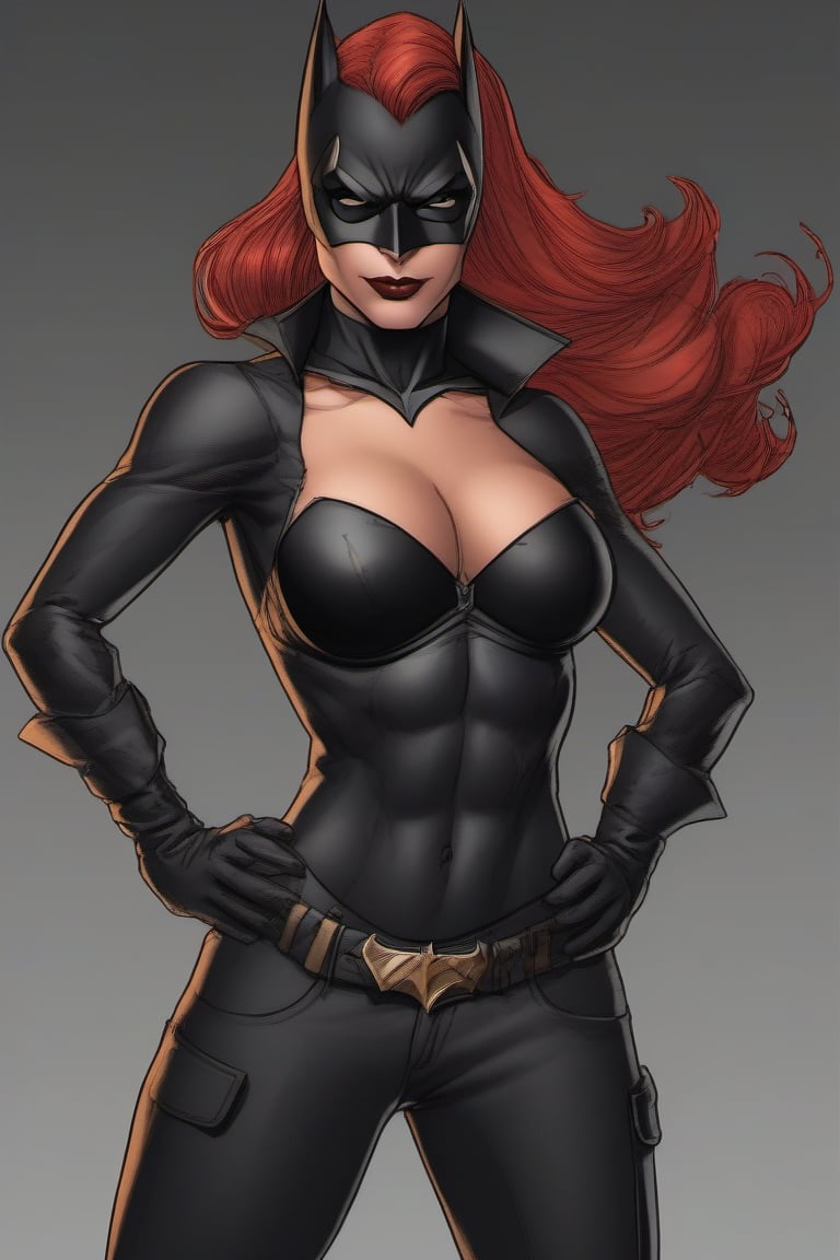 fFemale Batwoman (black bra and black pants, no background)