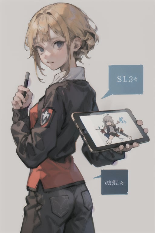 A girl who draws illustrations on an anime tablet