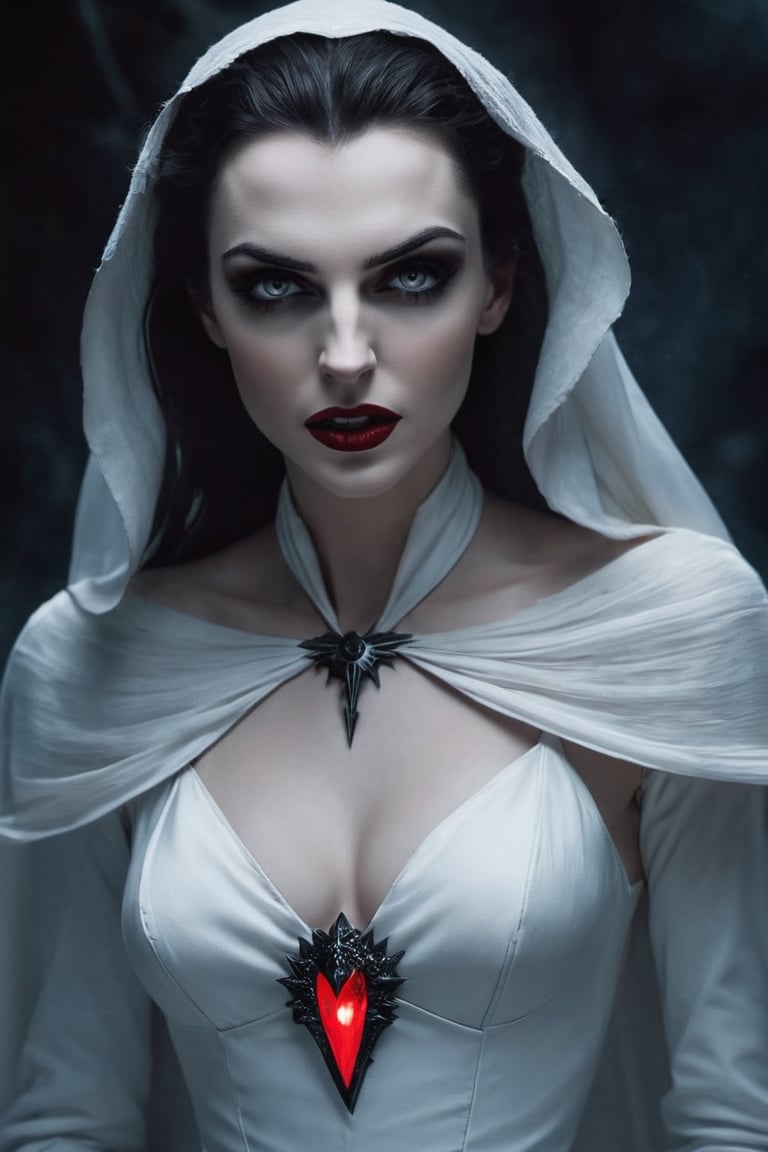 Image of Dracula Girl with lightning red eyes her face that looked like it had been crafted from dried, its skin discarded, a lipless mouth and too-long teeth held by blackened gums, (((eyes that were nothing more than swirling pits of milky white—the white)))) of death,
((Peeking above the ragged neck of its dark robes )) roobhood was a body as dried and solid and horrific as the texture of its sagged skin. and its too-long fingers, ((((full body))), (((full_portrait, ))) , full_body, complete plan, long leg,  show back, (((( American plane )))), ((transparent black tunic)), (((
deep neckline)))
