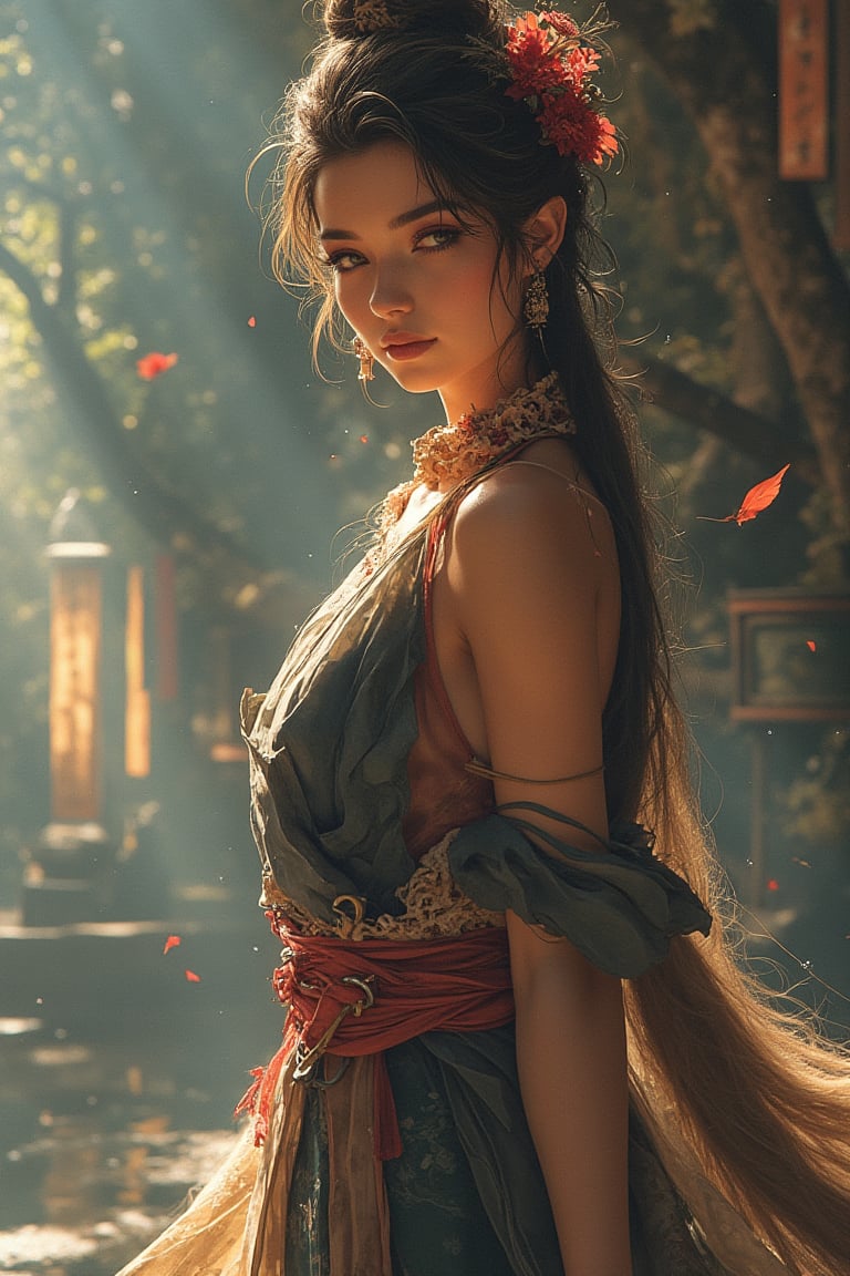 beatiful girl, mistic girl, ancients, asian, another world