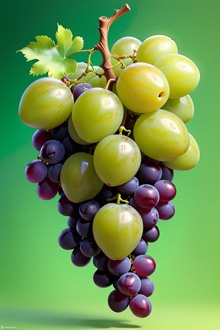 8K,Best quality, masterpiece, ultra-high res, (photorealistic:1.4), Masterpiece, Concept Art,  (full Croma green background), singleL Grape fruit