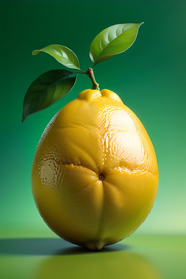 8K,Best quality, masterpiece, ultra-high res, (photorealistic:1.4), Masterpiece, Concept Art,  (full Croma green background), single Lemon