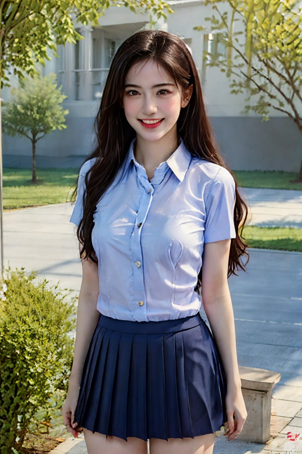 masterpiece, best quality, photorealistic, raw photo, 1girl, long hair, medium breast, collared blouse, light smile, detailed skin, pore, low key,high_school_girl,fantasy_princess,blurry_light_background,rainbowsky_background,sonaaa_a