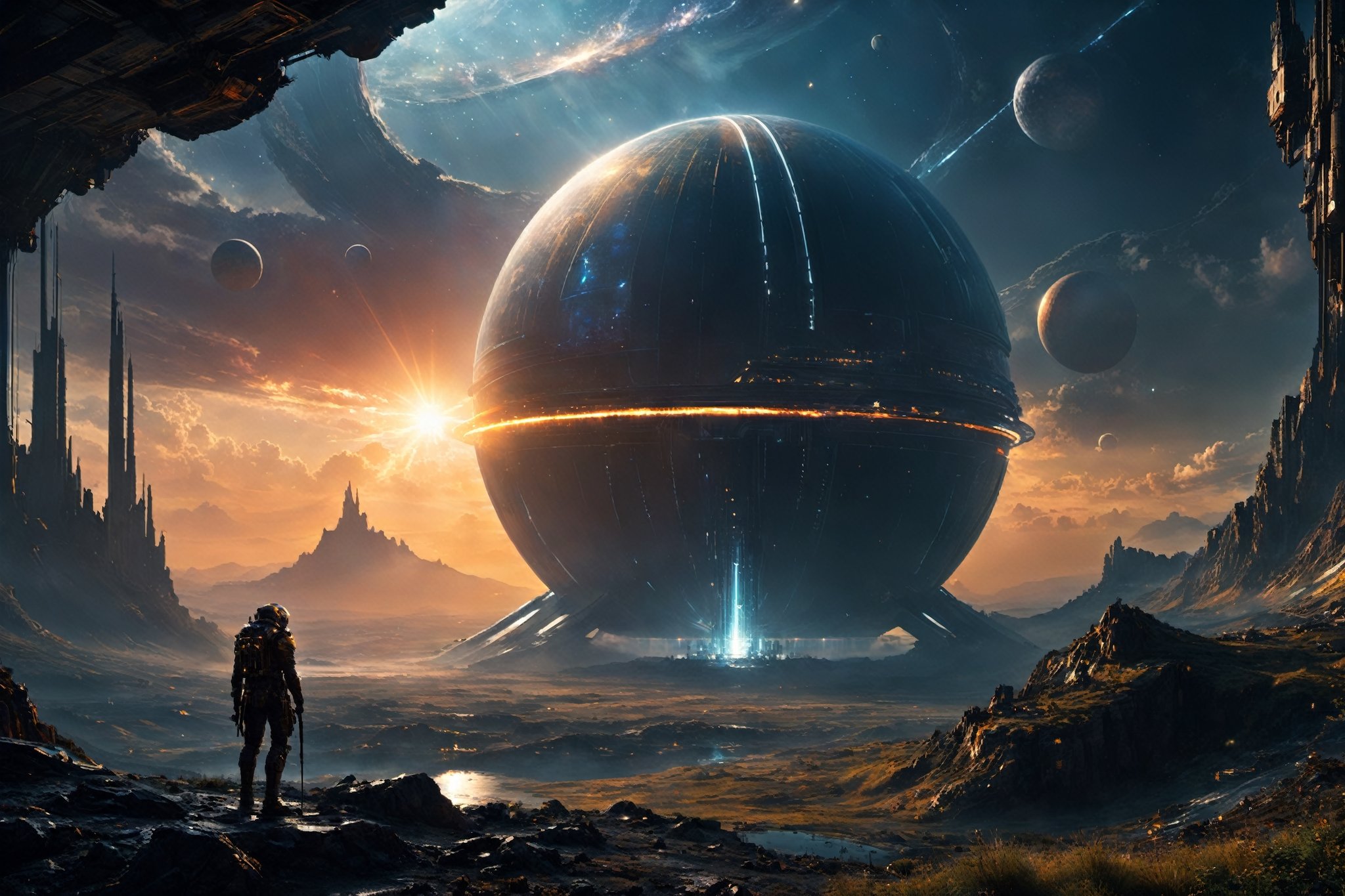 Ringworld  by Larry Niven , alien planet , panorama ,
, digital painting, digital art, cinematic scene, dramatic lighting, evocative use of light and shadow, artwork masterpiece, best quality movie, highly detailed, (((masterpiece))), (((best quality))), ((ultra-detailed)), Hyper Real, Photorealistic, 8K, high resolution,
Dark-Art, 8K, concept art, filmic, HDR, volumetric lighting, highly detailed, cinematic lighting, artstation, vibrant nature, volumetric light,Sci-fi ,science fiction,Renaissance Sci-Fi Fantasy,blood and black,DonMC3l3st14l3xpl0r3rsXL,High Renaissance,steampunk style,cyberpunk style,steampunk,cyberpunk,Movie Still,ColorART