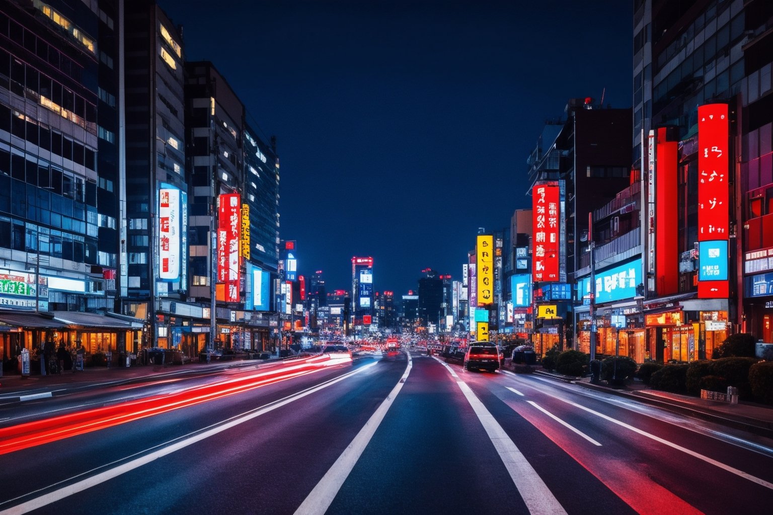 Tokyo Bay, night city, street, neon, lights, road, buildings, HD phone wallpaper