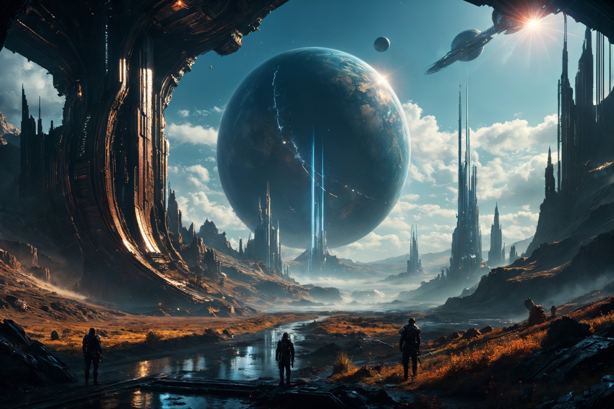 Ringworld  by Larry Niven , alien planet , panorama ,
, digital painting, digital art, cinematic scene, dramatic lighting, evocative use of light and shadow, artwork masterpiece, best quality movie, highly detailed, (((masterpiece))), (((best quality))), ((ultra-detailed)), Hyper Real, Photorealistic, 8K, high resolution,
Dark-Art, 8K, concept art, filmic, HDR, volumetric lighting, highly detailed, cinematic lighting, artstation, vibrant nature, volumetric light,Sci-fi ,science fiction,Renaissance Sci-Fi Fantasy,blood and black,DonMC3l3st14l3xpl0r3rsXL,High Renaissance,steampunk style,cyberpunk style,steampunk,cyberpunk,Movie Still,ColorART