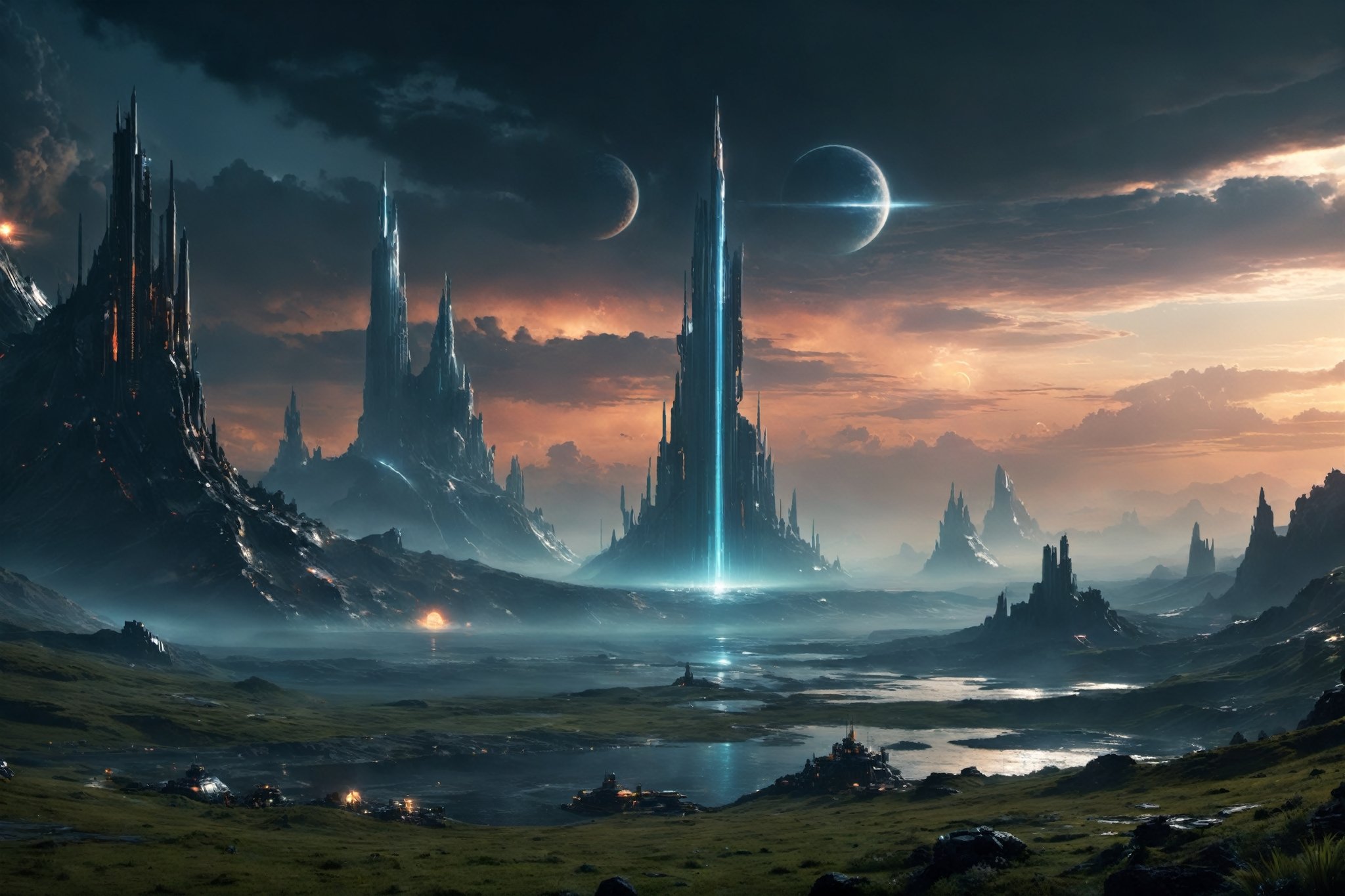 Ringworld  by Larry Niven , alien planet , panorama ,
, digital painting, digital art, cinematic scene, dramatic lighting, evocative use of light and shadow, artwork masterpiece, best quality movie, highly detailed, (((masterpiece))), (((best quality))), ((ultra-detailed)), Hyper Real, Photorealistic, 8K, high resolution,
Dark-Art, 8K, concept art, filmic, HDR, volumetric lighting, highly detailed, cinematic lighting, artstation, vibrant nature, volumetric light,Sci-fi ,science fiction,Renaissance Sci-Fi Fantasy,blood and black,DonMC3l3st14l3xpl0r3rsXL,High Renaissance,steampunk style,cyberpunk style,steampunk,cyberpunk,Movie Still,ColorART