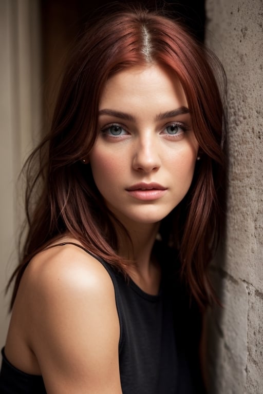 A beautiful woman with red hair