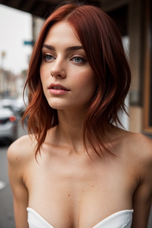 A beautiful woman with red hair