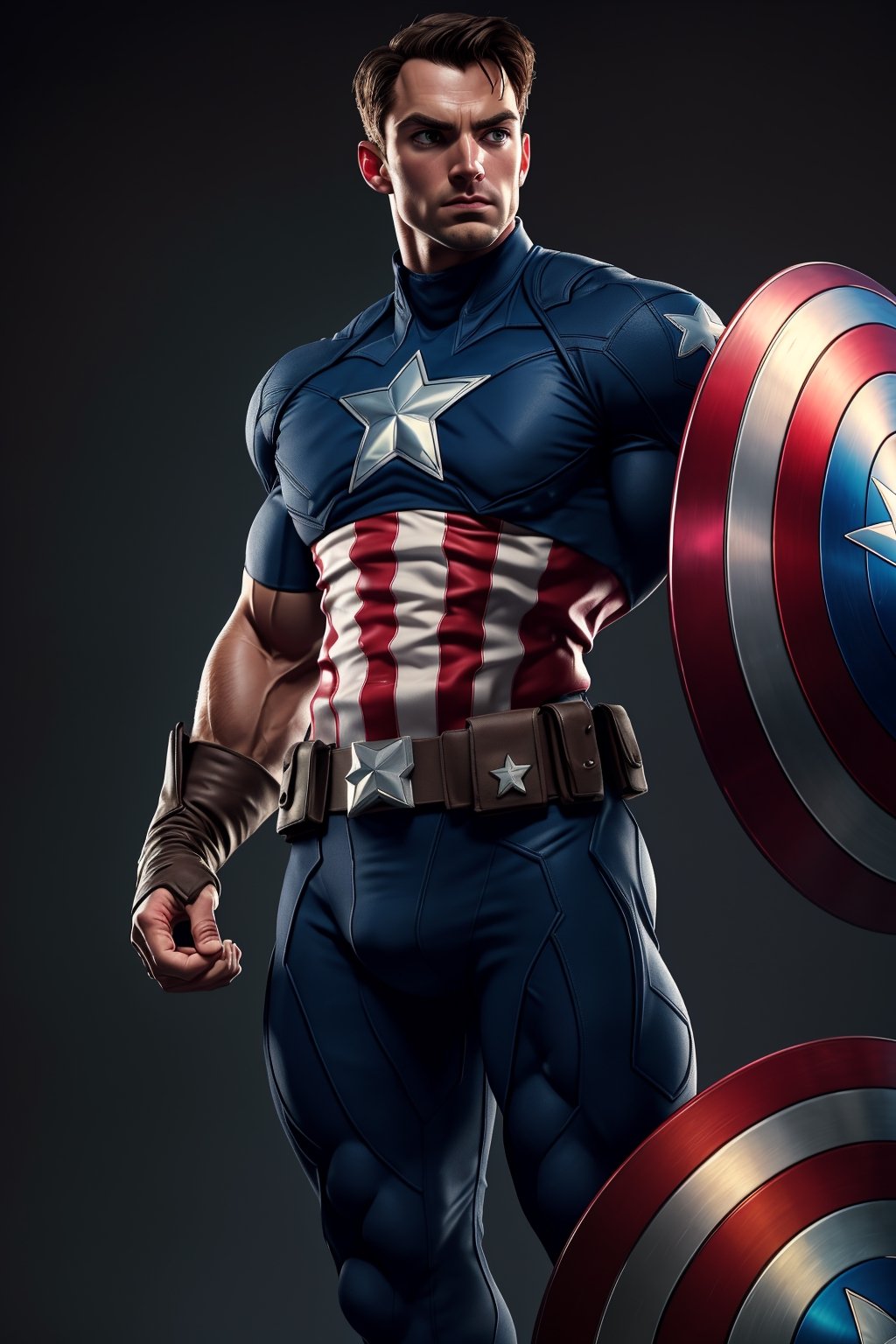 CAPTAIN AMERICA ((masterpiece, best quality)), muscular guy, Musculoso black, gym, detailed body, detailed face, detailed hands, highly detailed,uhd image,crystal clear translucency,perfecteyes,Sexy Muscular,High detailed ,Color magic