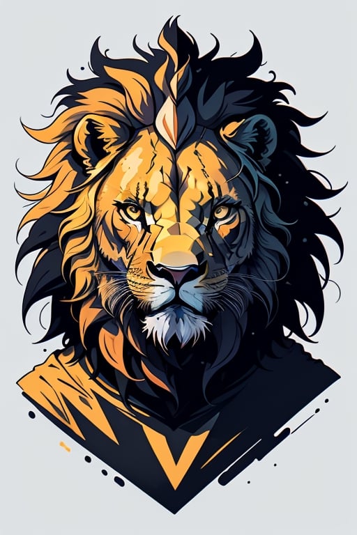 vector logo style, Vexel style, powerful logo of a Lion face looking sideways, white background, by yukisakura, highly detailed, sharp lines, in frame, 

tshee00d,high quality, T shirt design