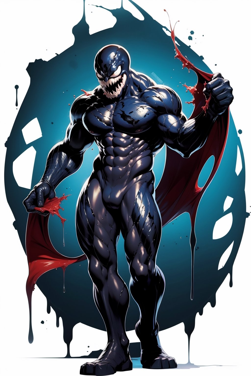 full_body, marvel character venom, gooey skin,