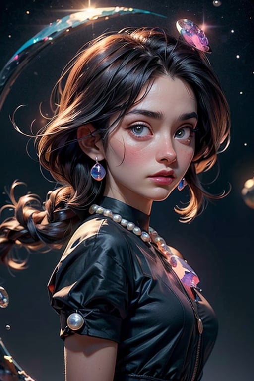 Realistic fantasy, High quality, Ultra Realistic,HDR,8K, High resolution, potrait photography, masterpiece, insanely detail, very detailed face and body, 1girl, ((colorful pearls)),(gemstone:1.7),angle,((floating magical circle),colorful, short_skirt,sky, stars, celestial body, magic sparkling,atmosphere, (dreamy world:1.4), cinematic shot, low angle shot, (noir:1.4)smooth,Detailedface,perfecteyes,(FFIXBG:1.2),(Circle:1.3),Detailedeyes,(EnvyBeautyMix23:1.4)