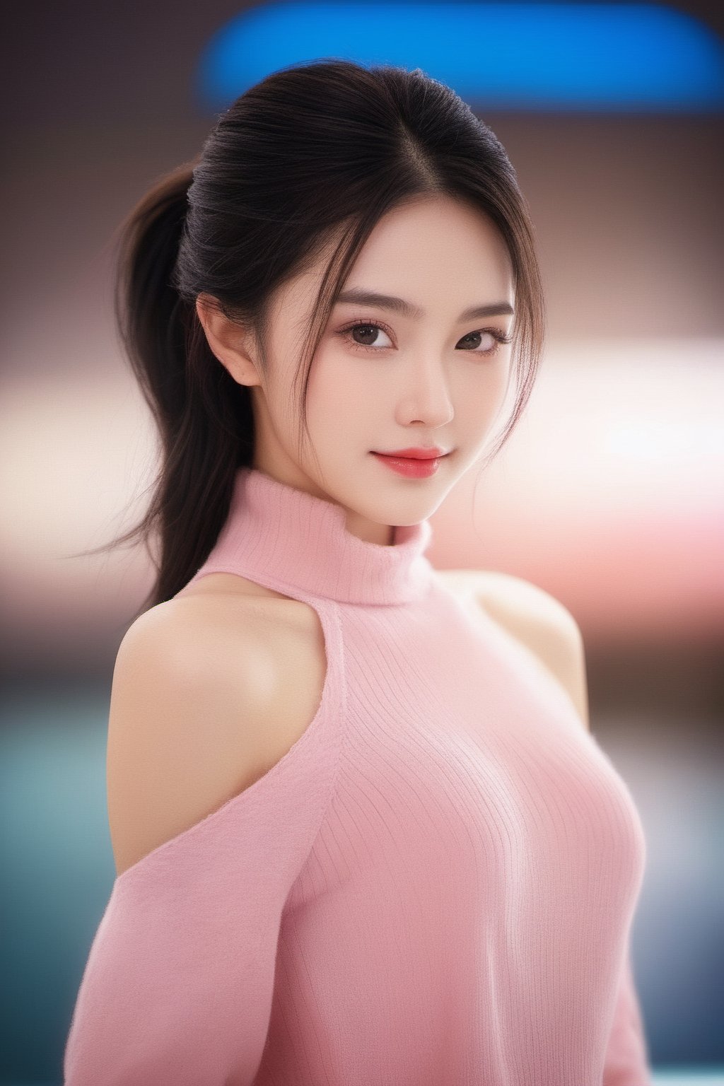 best quality ,masterpiece,ultra high res,(photo realistic:1.4), 1 girl, looking at viewer, 8k, 35mm lens, f/ 1. 8,long hair,
ponytail,Black hair,Gray eyes,Smile,Taiwanese famous actress,in autumn,18-year-old,F cup woman,very erotic,pink clothes,bikini,
in the sea,kawaii,from the waist up,diagonally from above
Cinematic,accent lighting,solo,realistic,realistic texture,HDR,Highly detailed,Professional,Photography,stylish,,(close-up abstract portrait:1.1),high cheekbones,sharp chin,slim,good girl,(mature female:1.1),Highly detailed,