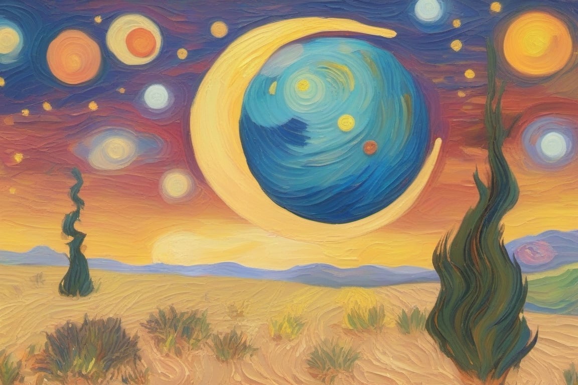 masterpiece, Van Gogh Style, planet saturn, outer space