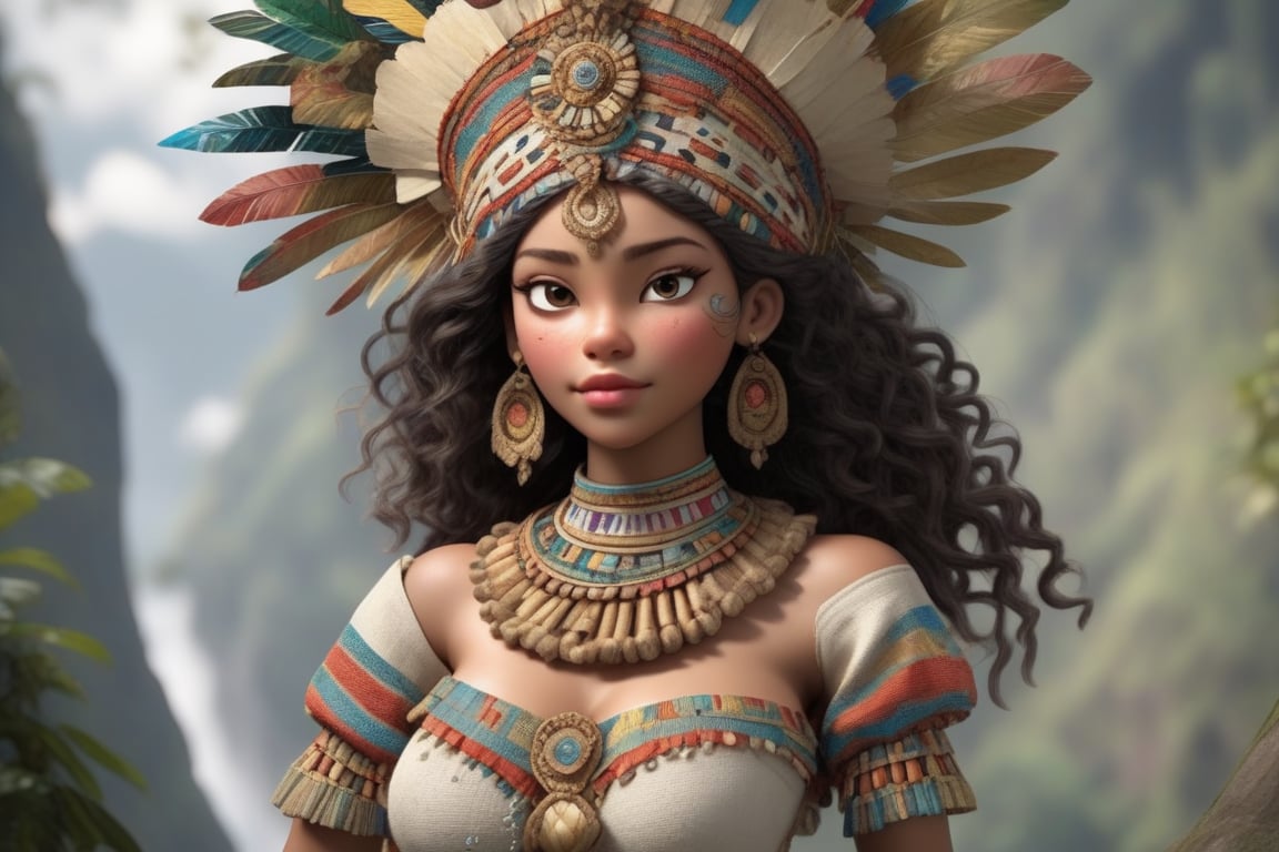 A female figure representing the pinnacle of human beauty, blending ideal attributes from diverse cultures and epochs, Her attire and accessories should resonate with Colombian mythology or regional Colombian styles, echoing the country's rich history and aesthetic appeal, Craft her form to depict the most harmoniously proportioned and healthiest human body, representing the zenith of evolutionary genetics without veering into the bizarre or exaggerated, Every feature, from the curve of her lips, the sparkle in her eyes, to the posture she assumes, should be meticulously detailed, epitomizing aesthetic perfection and purity, Set against a tableau of Colombia's captivating landscapes, reinforcing the synergy of natural beauty and human allure, Her expression should radiate a serene confidence, symbolizing the embodiment of human beauty and potential. The final design should encapsulate a woman who, through her appearance and Colombian-inspired attire, becomes a paragon of evolutionary aesthetics and elegance."