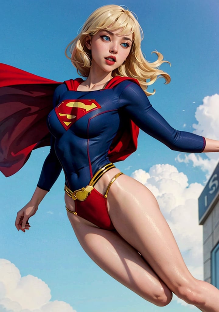 artgerm_lora, 1girl, supergirl_lora, masterpiece, detailed, flying, blue sky, lora:supergirl_v2b:0.6
,Supergirl