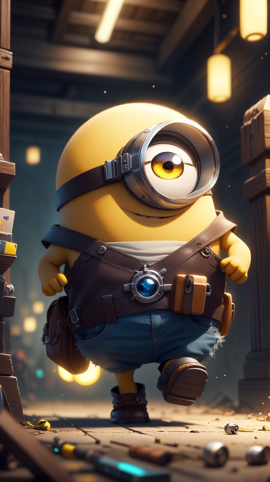 lora:MinionStyle:1.25, MinionStyle Yellow an elusive thief bypassing laser security to steal a precious artifact, (Masterpiece:1.3) (best quality:1.2) (high quality:1.1)