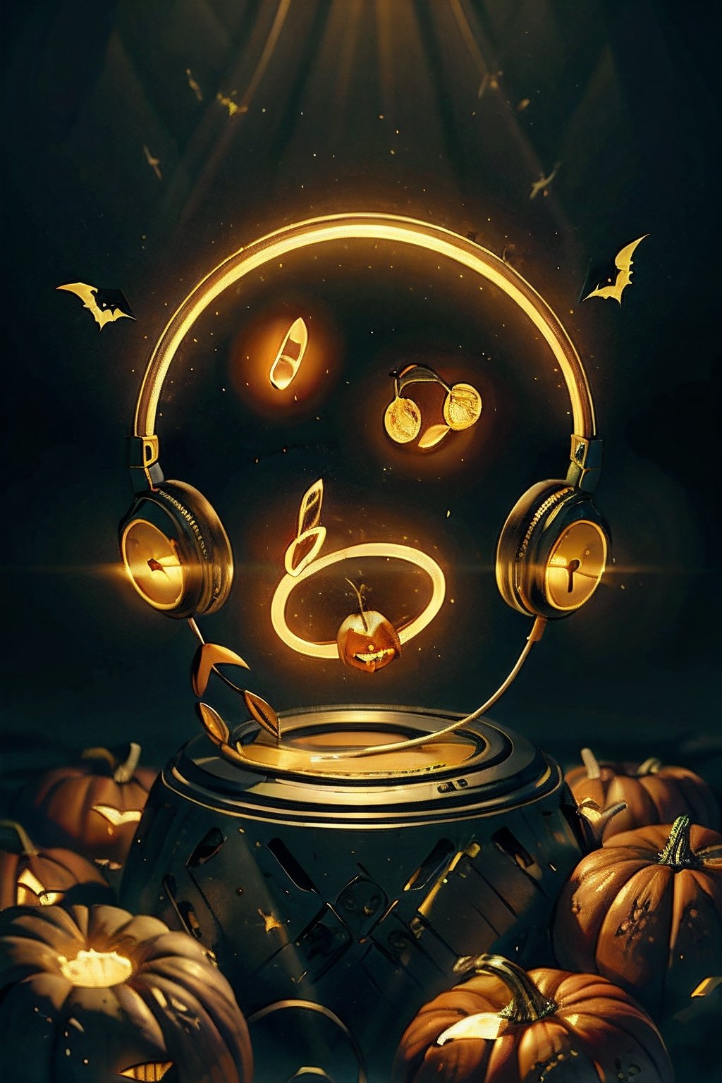 halloween, aura, futuristik, Hallows Eve, Music player, satu objek, simple , aerphone, background simple