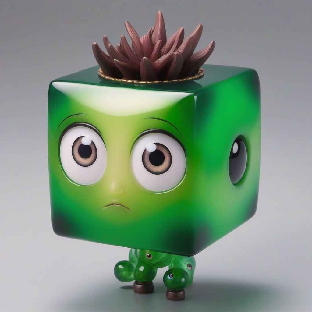 tenten,green cube with 2eyes