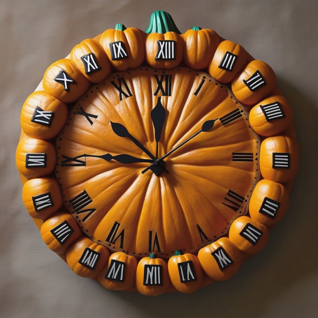 pumpkin clock delicious,ten