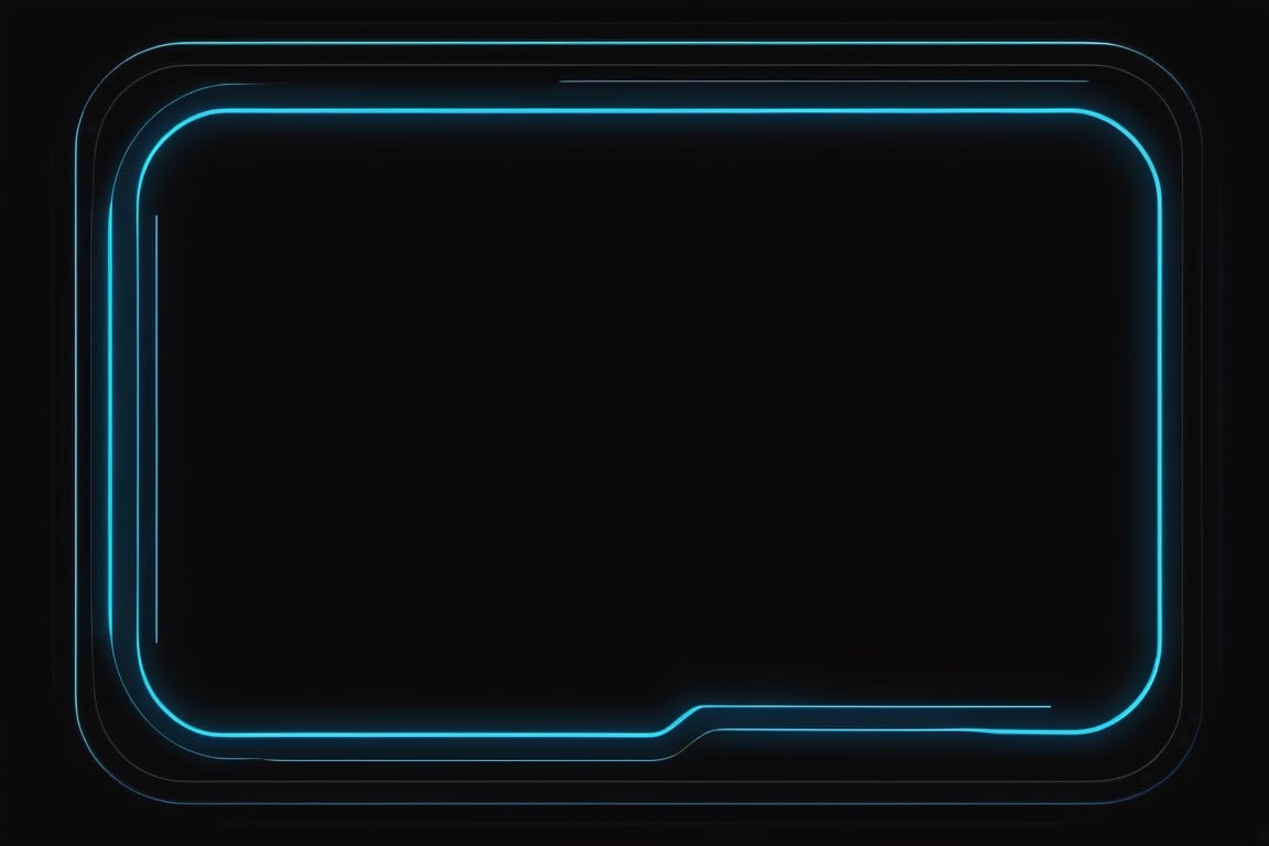 blowing blue line ui frame,black background