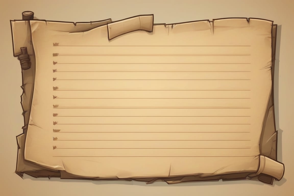 ui frame, old note paper style,empty,survival game