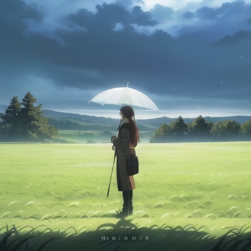 ((1girl)),((solo)),[[Girl focus]],[[looking up]],[[storm]],[[Field landscape],[[Wet grass]],[[perfect lines]],[[High Quality lines]],[[High Quality],[[Best Quality]],[[8k]],[[rain]],hand holding umbrella,anime,masterpiece,{{{best quality}}},(illustration)),{{{extremely detailed}},(extremely fine and beautiful:1.1), (perfect details:1.1),CG unity 8k ,Brilliant light,cinematic lighting,long_focus}}},(illustration:1.1), (extremely fine and beautiful:1.1), (perfect details:1.1),women, illustration, ,full_body , side view, looking_at_viewer,
