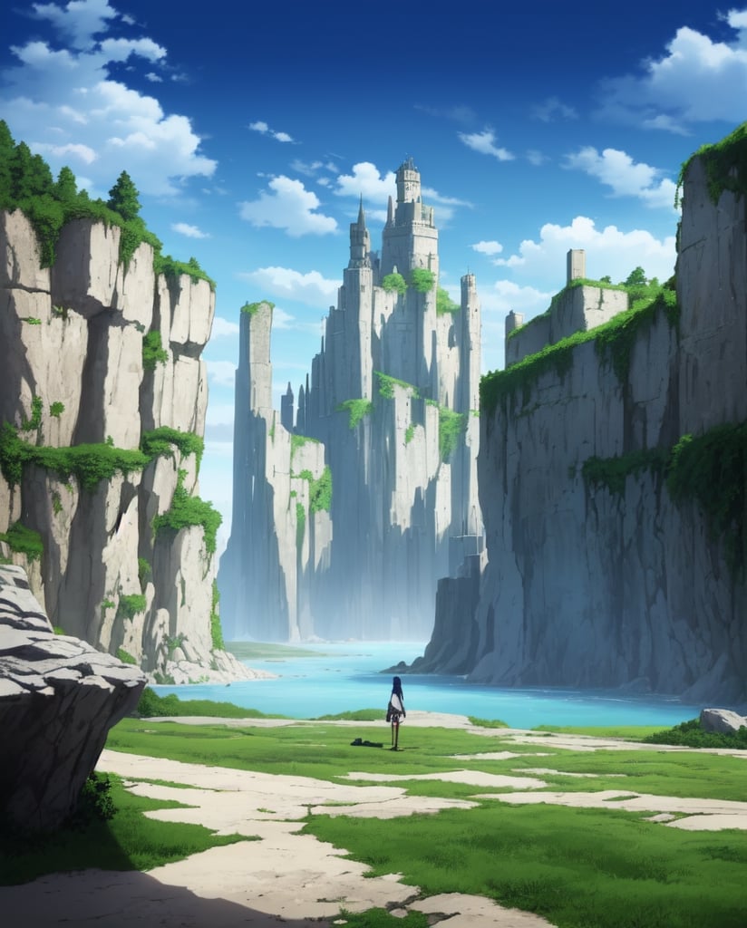 ((1girl)),((backwards)),((solo)),[[Girl focus]],[[girl looking up to the sky]],(fantasy landscape)[[ancient structures]],[[[perfect lines]],[[High Quality lines]],[[High Quality],[[Best Quality]],[[8k]],girl focus,protagonist girl,anime,masterpiece,{{{best quality}}},(illustration)),{{{extremely detailed}},(extremely fine and beautiful:1.1), (perfect details:1.1),CG unity 8k ,Brilliant light,cinematic lighting,long_focus}}},(illustration:1.1), (extremely fine and beautiful:1.1), (perfect details:1.1),women, illustration, ,full_body , side view, looking_at_viewer,Fullmetal Alchemist ,Anime 