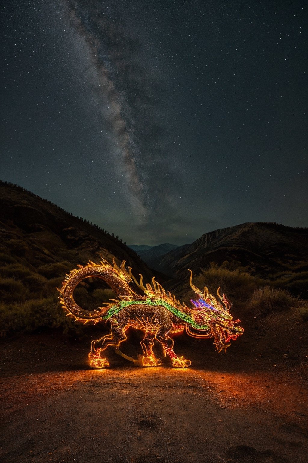 (masterful), (long intricate horns:1.2),detailed and intricate, dragonyear, dragon-themed, chinese  dragon, ,light_painting:1.1