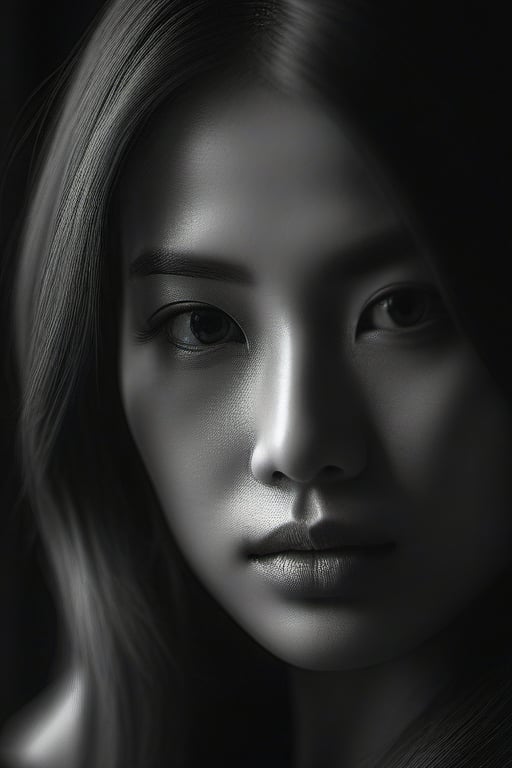 RAW photo, B&W photo, (detailed face)+, portrait of a beautiful woman posing for a picture, 80mm, (soft fill light), f22, dramatic lighting, trending on ArtStation Pixiv, high detail, sharp focus, aesthetic, 8k uhd, DSLR, intricate details, soft lighting, high quality,