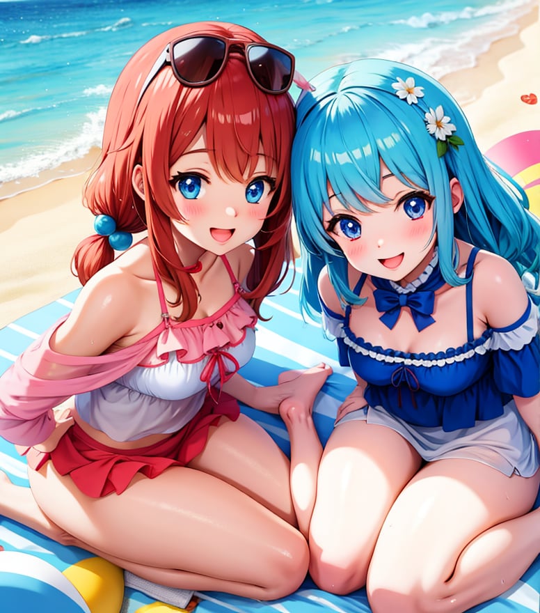 2 Cuute Anime girls on the beach