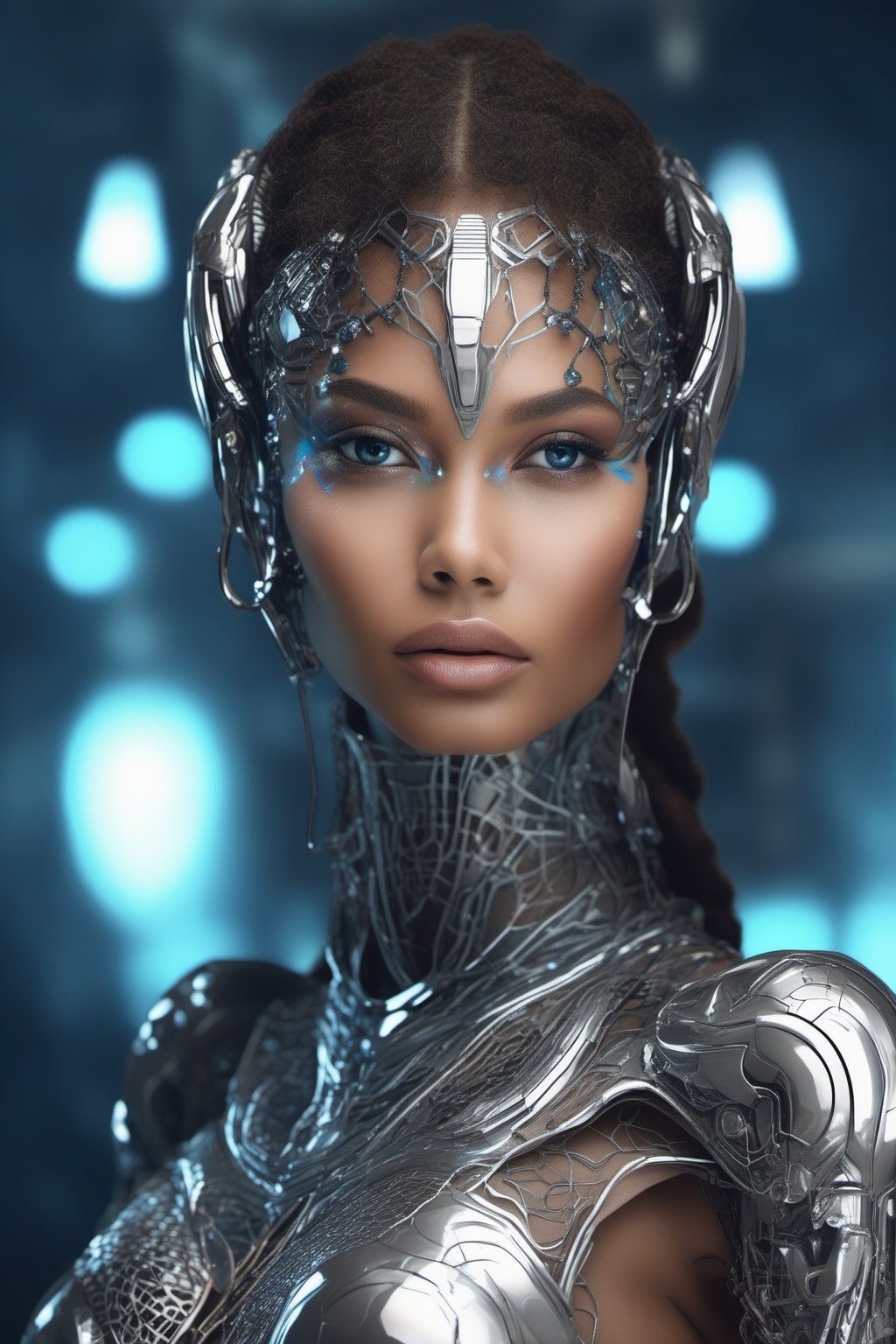 futuristic beautiful woman