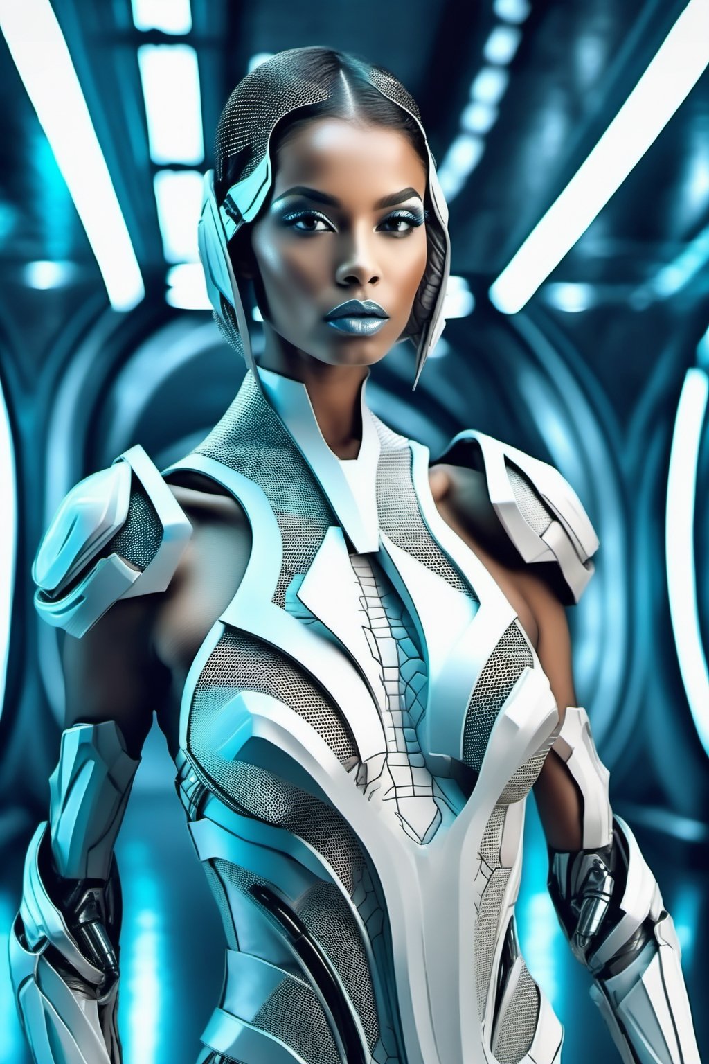 futuristic beautiful woman