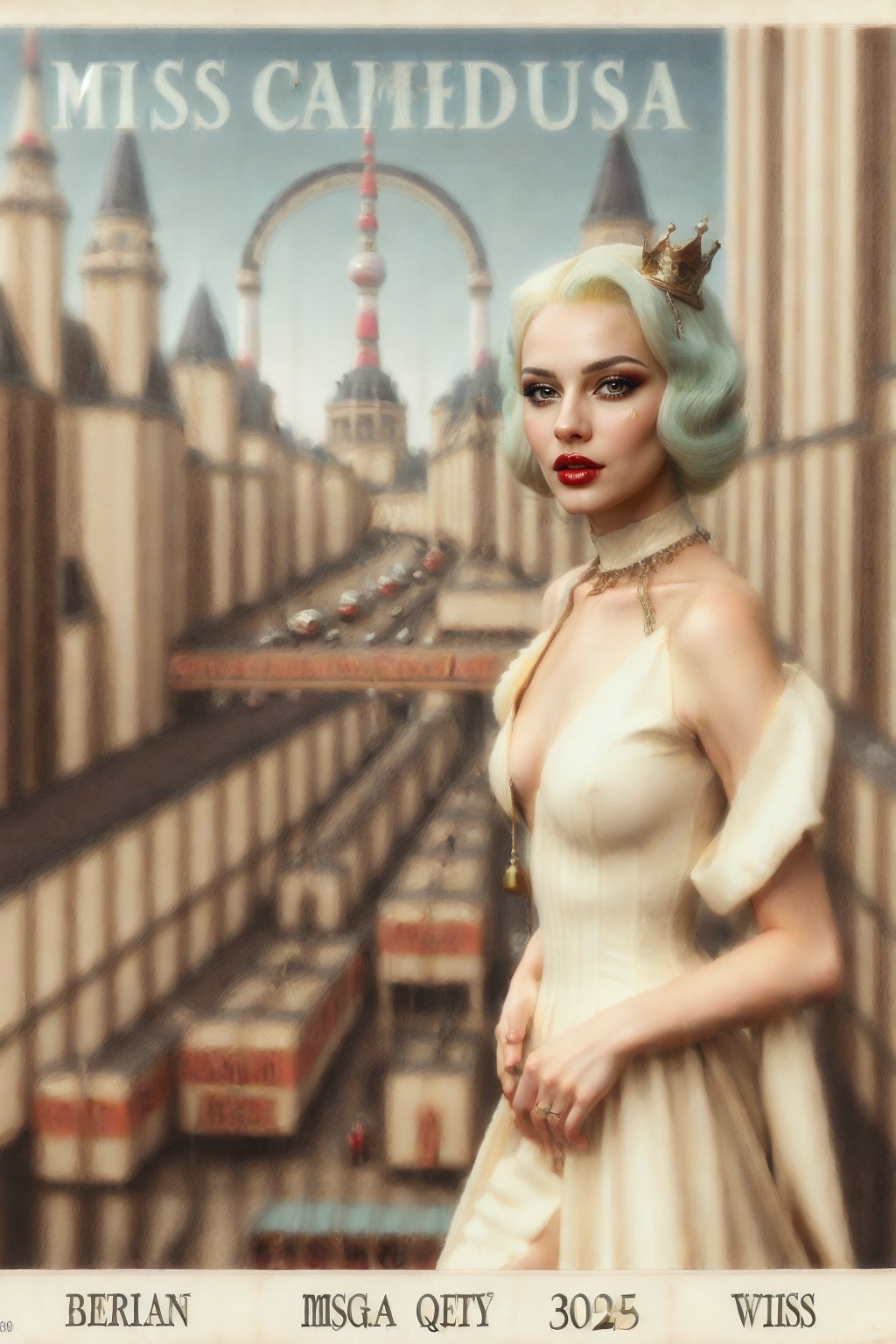 Miss Cavendish.  retro-futuristic queen fantasy obscura berlin mega city 3025 page three model