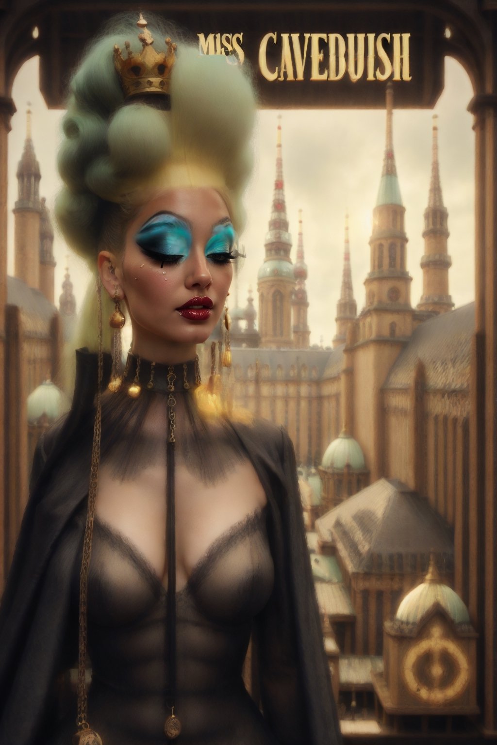 Miss Cavendish.  retro-futuristic queen fantasy obscura berlin mega city 3025 page three model